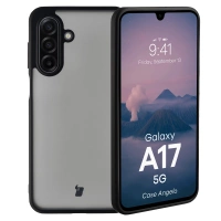 Etui Bizon Case Angelo do Galaxy A17 5G, przydymione z czarną ramką