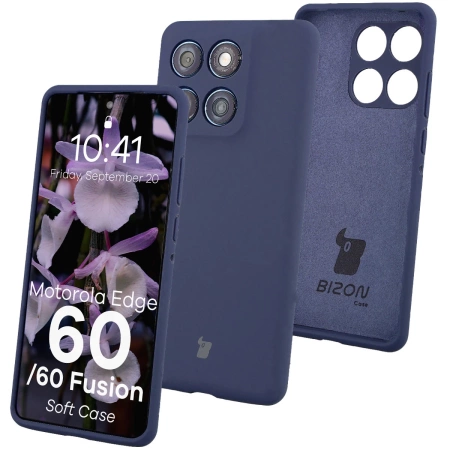 Silikonowe etui Bizon Soft Case do Motorola Edge 60 Fusion / 60, ciemnoniebieskie