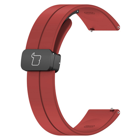 Silikonowy pasek Bizon Strap Watch Silicone L do Quick Release 22 mm, burgundowy