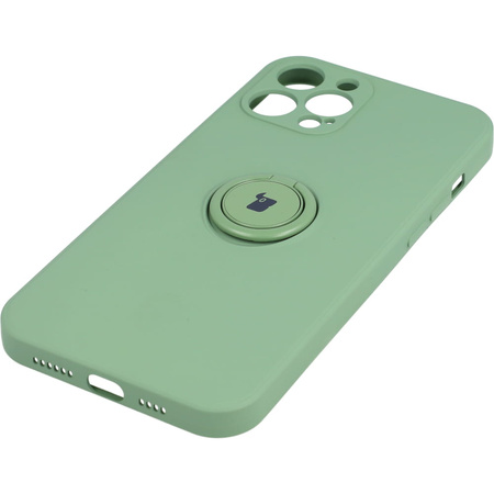 Etui Bizon Case Silicone Ring do iPhone 12 Pro Max, jasnozielone