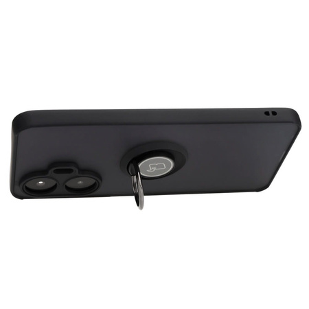 Etui z uchwytem na palec Bizon Case Hybrid Ring do Realme C55, przydymione z czarną ramką