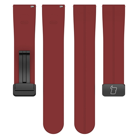 Silikonowy pasek Bizon Strap Watch Silicone L do Quick Release 22 mm, burgundowy