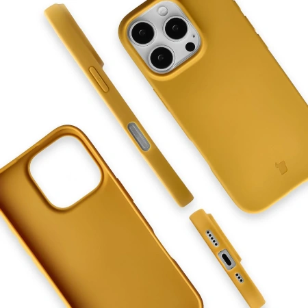 Etui z recyklingu Bizon Case ReLeaf do iPhone 16 Pro, ciemnożółte