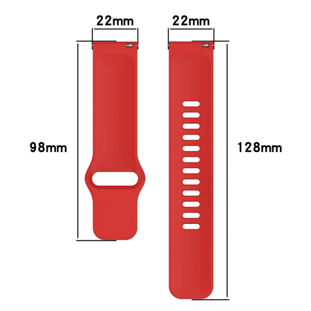 Pasek silikonowy do smartwatcha, Bizon Strap Watch Silicone Pro H, Quick Release 22 mm, czerwony