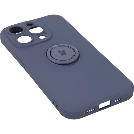 Etui Bizon Case Silicone Ring Sq do iPhone 14 Pro, szare