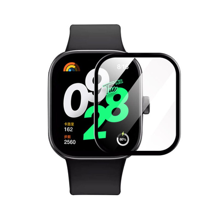 Szkło hybrydowe Bizon Glass Watch Edge Hybrid dla Redmi Watch 4, czarne