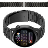 Pasek ze stali nierdzewnej do smartwatcha, Bizon Strap Watch Aura, Quick Release 18 mm, czarny