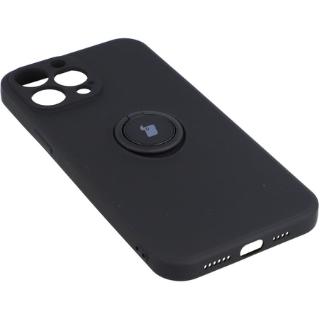 Etui Bizon Case Silicone Ring do iPhone 13 Pro Max, czarne