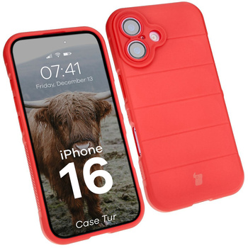 Pancerne etui Bizon Case Tur do iPhone 16, czerwone