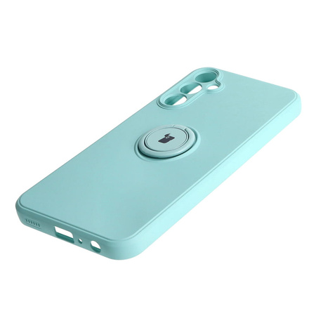 Etui Bizon Case Silicone Ring Sq do Galaxy A24, turkusowe