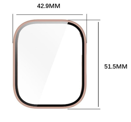 Etui ze szkłem do zegarka Bizon Case Watch Adamo do Xiaomi Redmi Watch 5 Active, różowe