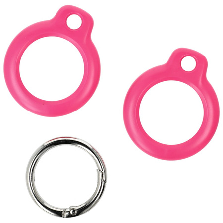 Etui Bizon Case Locator Keychain do Apple AirTag, różowe