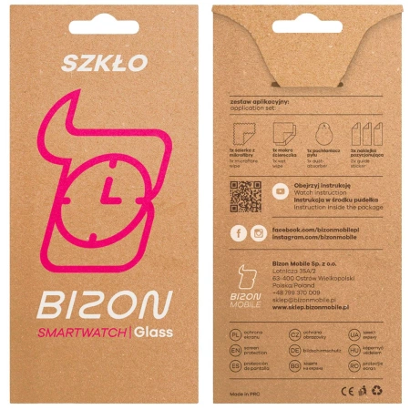 Szkło hybrydowe Bizon Glass Watch Edge Hybrid dla Xiaomi Watch S4 41 mm, czarne