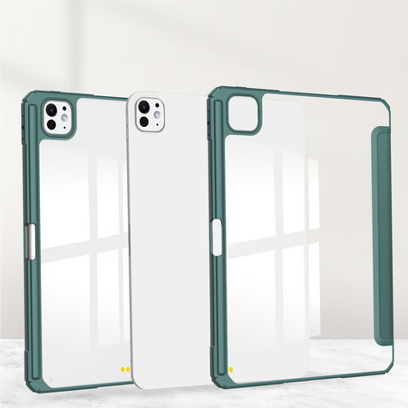 Etui Bizon Case Tab Clear Matt do iPad Pro 11" 2025 / 2024, ciemnozielone
