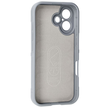 Pancerne etui Bizon Case Tur do iPhone 16, jasnoszare