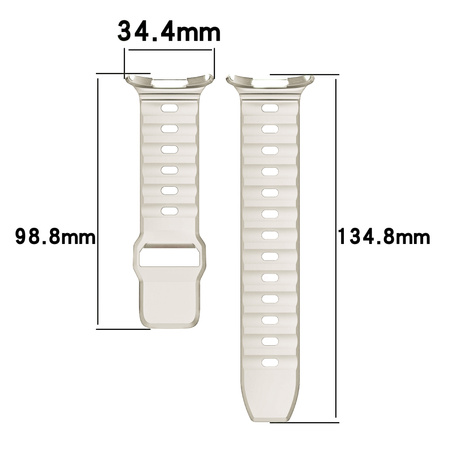 Silikonowy pasek Bizon Strap Watch Silicone do Galaxy Watch Ultra 47 mm, jasnobeżowy