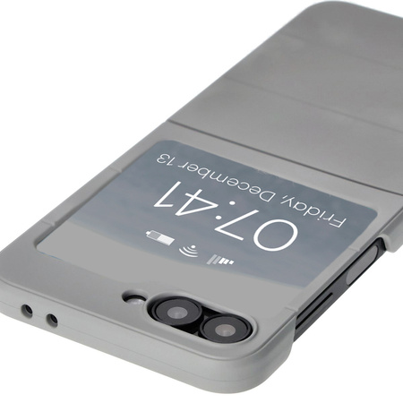 Pancerne etui Bizon Case Tur do Galaxy Z Flip7 FE / Z Flip6, jasnoszare