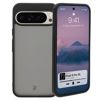 Etui Bizon Case Angelo do Google Pixel 9 Pro XL, przydymione z czarną ramką