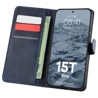 Etui z klapką Bizon Case Pocket do Xiaomi 15T Pro, granatowe