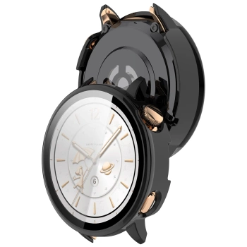 Etui ze szkłem do zegarka Bizon Case Watch Adamo do OnePlus Watch 3 43 mm, czarne