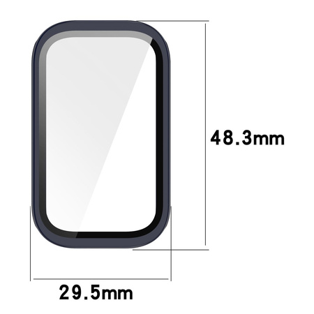 Etui ze szkłem do zegarka Bizon Case+Glass Watch do Xiaomi Smart Band 9 Active / Redmi Band 3, niebieskie