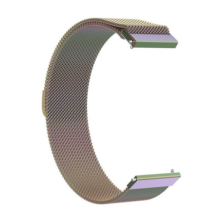 Pasek ze stali nierdzewnej do smartwatcha, Bizon Strap Watch Chain, Quick Release 22 mm, tęczowy