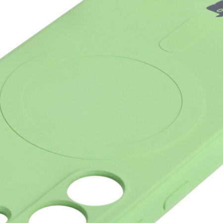 Etui Bizon Case Silicone Magnetic Sq do Galaxy S24 Plus, jasnozielone
