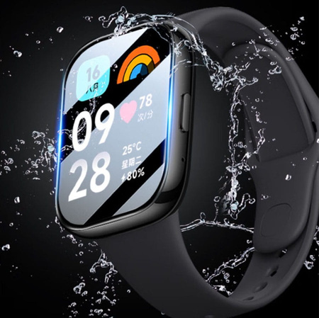 Szkło hybrydowe Bizon Glass Watch Edge Hybrid dla Redmi Watch 3 Active, czarne