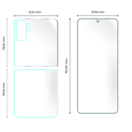 Folia hydrożelowa na tył i przód Bizon Glass Hydrogel, Oppo Find N2 Flip