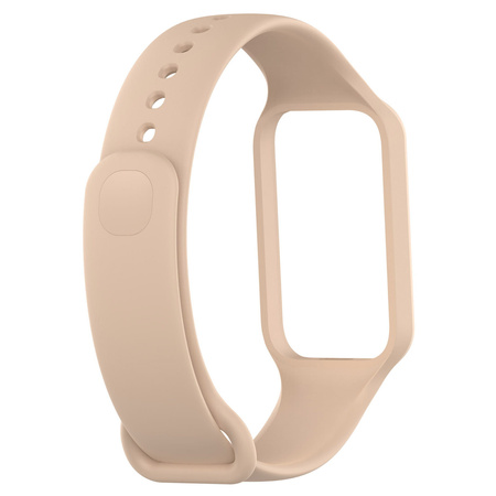 Etui z paskiem Bizon Strap + Case Watch Dots do Xiaomi Redmi Smart Band 2 / Xiaomi Mi Band 8 Active, jasnoróżowe