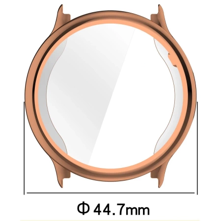 Etui z osłoną ekranu Bizon Case Watch Felipe do Garmin Vivoactive 6, różowozłote