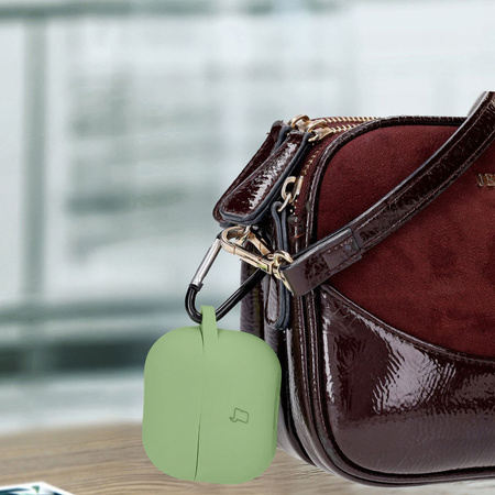 Silikonowe etui z karabińczykiem Bizon Case Headphone Silicone do Galaxy Buds 3/3 Pro, jasnozielone