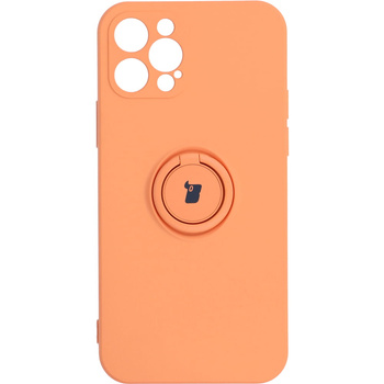 Etui Bizon Case Silicone Ring do iPhone 12 Pro, pomarańczowe