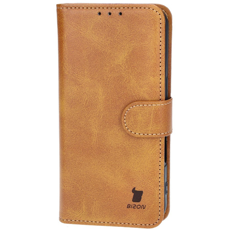 Etui z klapką Bizon Case Pocket do iPhone 16, brązowe