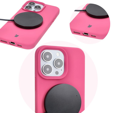 Silikonowe etui Bizon Soft Case do iPhone 16 Pro Max, fuksja