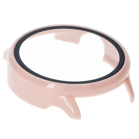 Etui ze szkłem do zegarka Bizon Case Watch Adamo do Garmin Vivoactive 6, różowe