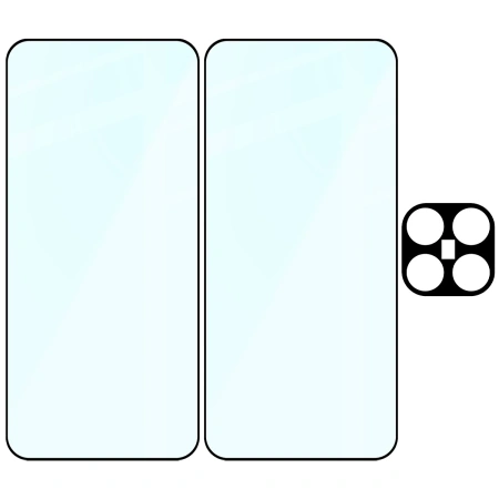 2x Szkło + szybka na aparat Bizon Edge Pack do Xiaomi 15T Pro