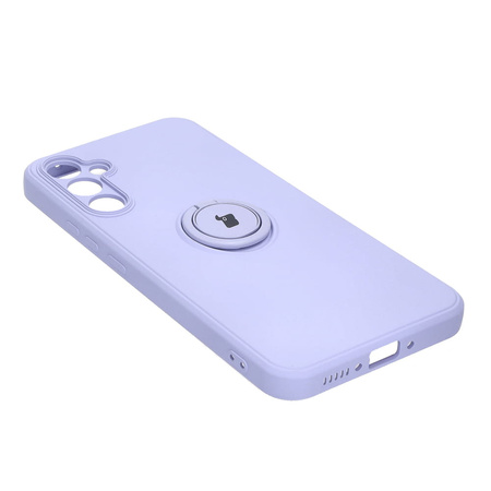 Etui Bizon Case Silicone Ring Sq do Galaxy A34 5G, jasnofioletowe