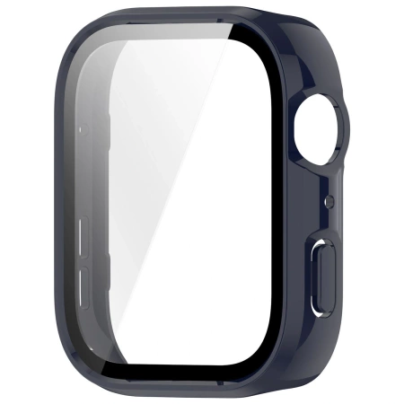 Etui ze szkłem do zegarka Bizon Case Watch Adamo do Huawei Watch Fit 4, niebieskie