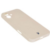 Silikonowe etui z pierścieniem magnetycznym Bizon Case Silicone Magnetic do iPhone 16 Plus, beżowe