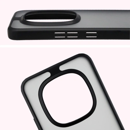 Etui Bizon Case Angelo do Xiaomi Redmi Note 15 Pro Plus 5G, przydymione z czarną ramką