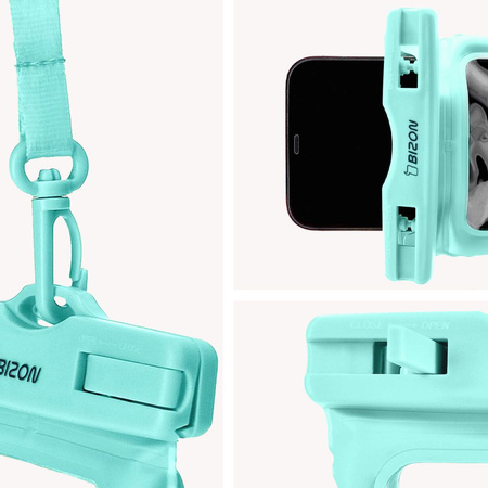 Etui wodoszczelne Bizon Case Hydrofloat, miętowe