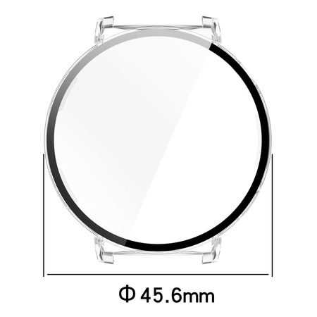 Etui ze szkłem do zegarka Bizon Case Watch Adamo do Huawei Watch GT 5 Pro 42 mm, przeźroczyste