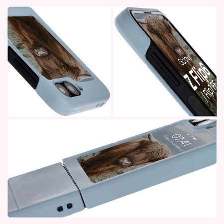 Pancerne etui Bizon Case Tur do Galaxy Z Flip7 FE / Z Flip6, jasnoniebieskie