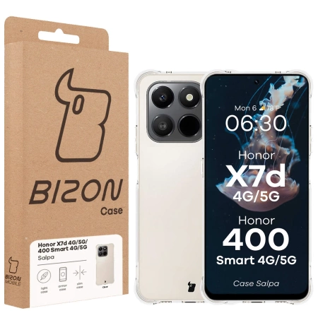 Elastyczne etui Bizon Case Salpa do Honor X7d / Honor 400 Smart, przezroczyste