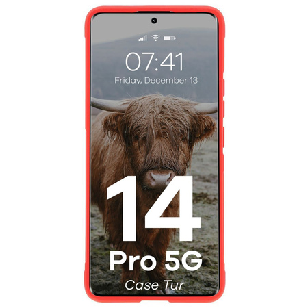 Pancerne etui Bizon Case Tur do Xiaomi Redmi Note 14 Pro 5G / Poco X7, czerwone
