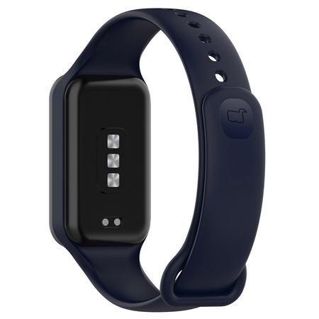 Etui z paskiem Bizon Strap + Case Watch Dots do Xiaomi Redmi Smart Band 2 / Xiaomi Mi Band 8 Active, granatowe