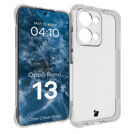 Elastyczne etui + 2x szkło hartowane Bizon Case Clear Pack do Oppo Reno13