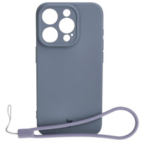 Etui Bizon Case Silicone do iPhone 15 Pro, szare