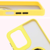Etui z uchwytem na palec Bizon Case Hybrid Ring do Motorola Moto G55 5G, przydymione z żółtą ramką